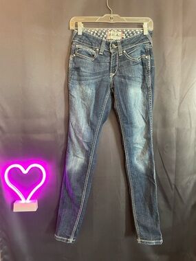 Ariat Women's Dark Blue Skinny Jeans western stampede cowgirl straight detailed